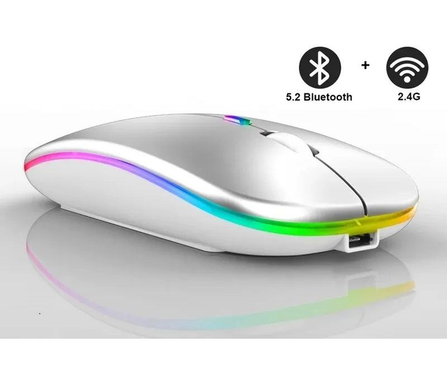 Souris Bluetooth sans fil aste RVB, souris d&#039;ordinateur rétroéclairée par LED,