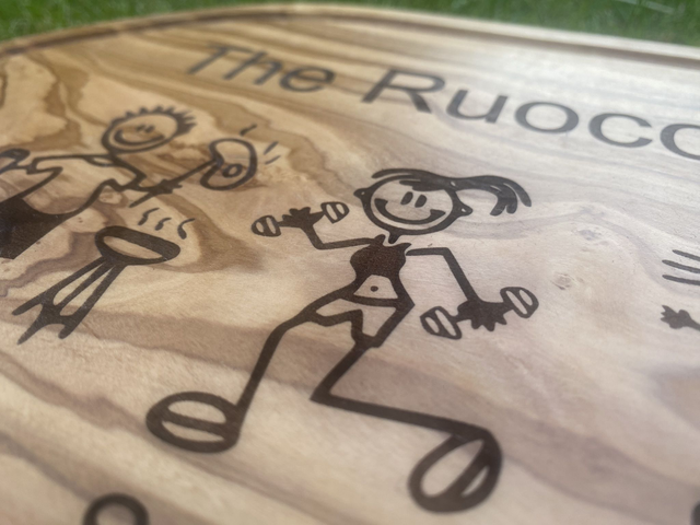 Personalised 17&quot; (~43cm) Family Steak Board