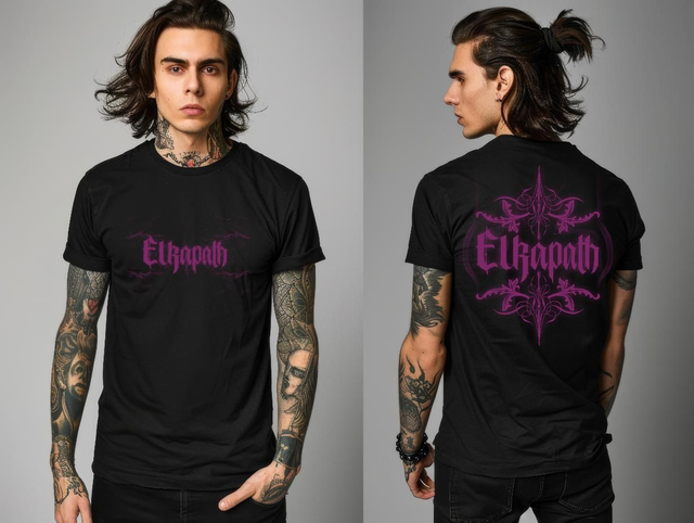 Logo T-shirt front &amp; back design purple 