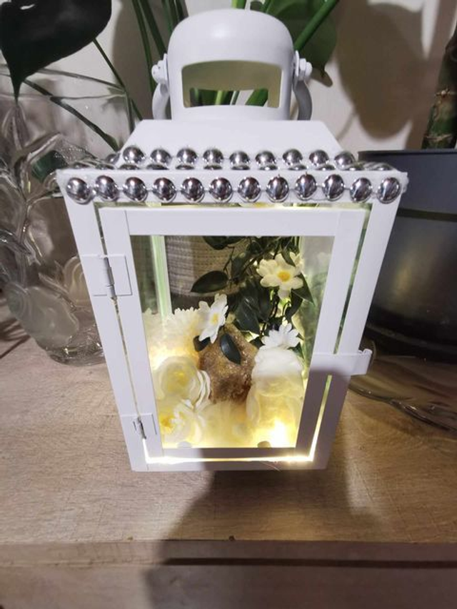 Petite lanterne LED personnalisable blanche