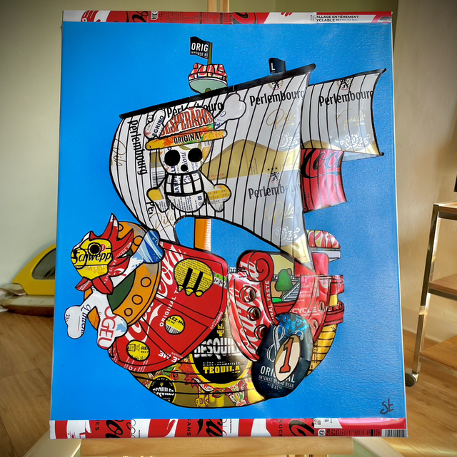 Tableau bateau de One Piece 40x50 cm