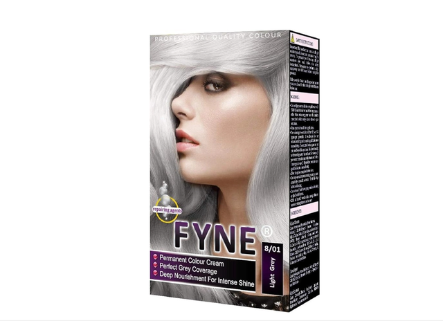 FYNE Permanent Hair Dye for Women-(Light Grey 8/01)