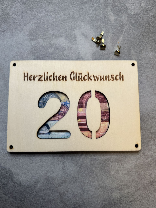 Geldgeschenk "20 - Herzlichen Glückwunsch"