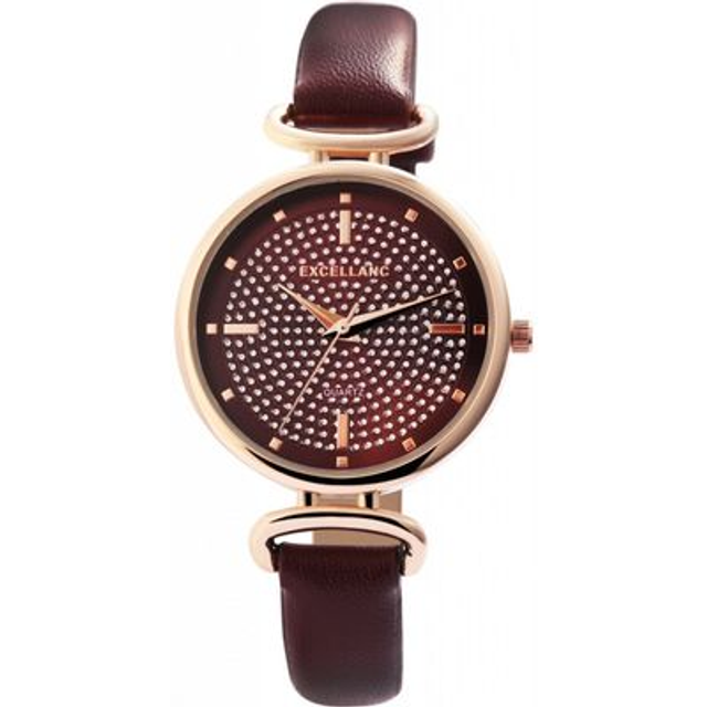 montre femme trass or rose bracelet cuir marron