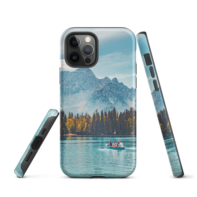  Cover iPhone rigida Laghi di Fusine boat 