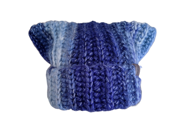 Catbeanie Blau/Glitzer - Gehäkelte Mütze, Katzenmütze, Mütze mit Katzenohren, Unikat, handmade - Einzelstück