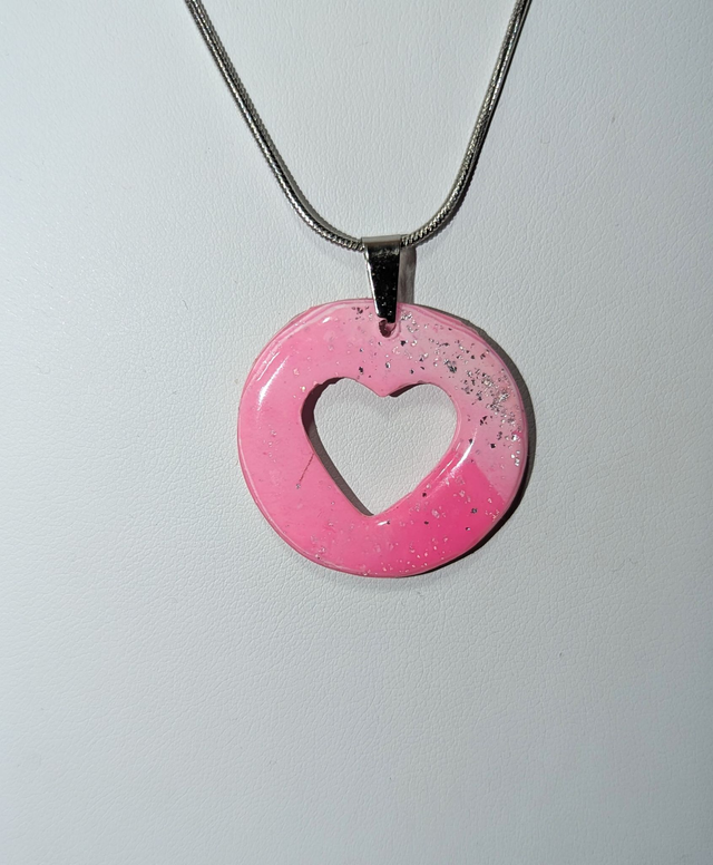 Pendentif rond coeur