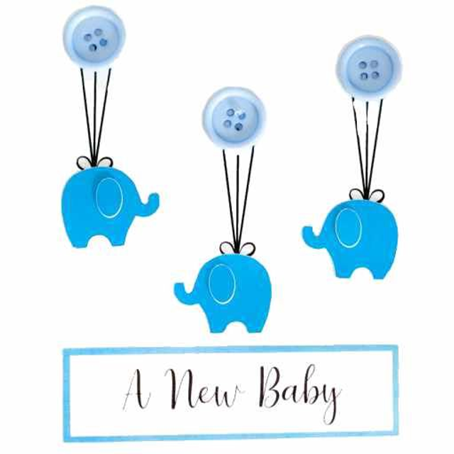 Button Elephants - Blue