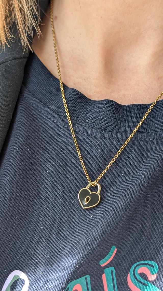 Collier coeur cadenas 