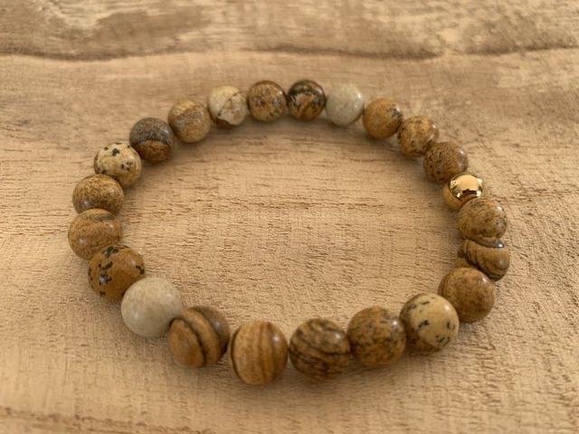 Bracelet Jaspe Paysage - Perles de 8mm