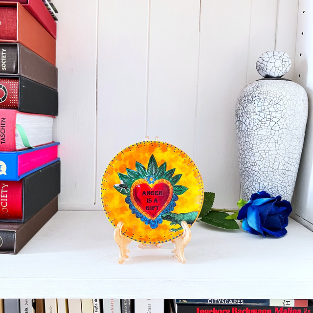 "Anger is a Gift" Neon Orange Upcycled Trinket Dish - House of Frisson