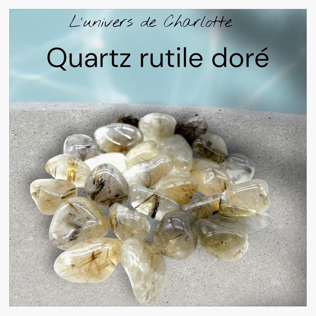 Pierre roulée "Quartz rutile doré"