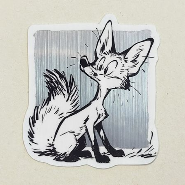 Ink fox metallic sticker