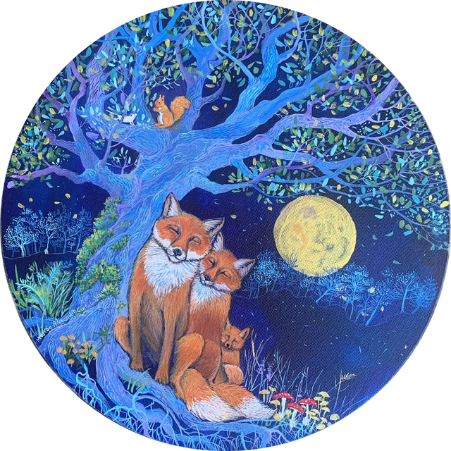 Lot de 4 grandes cartes rondes 20 cm de diamètre 