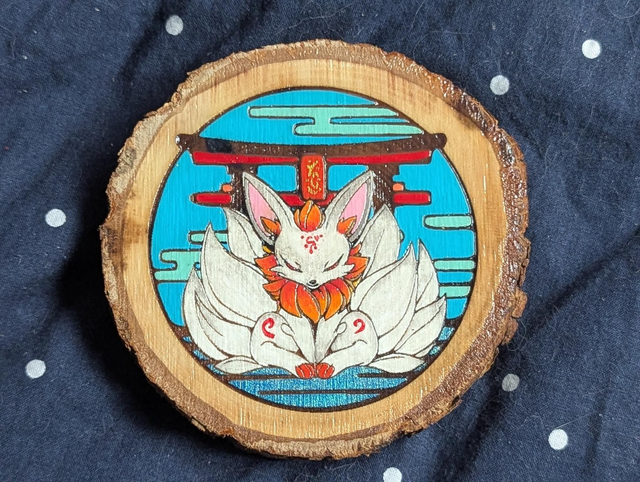 Rondin d'Asie - "Kitsune Gardien du Temple"