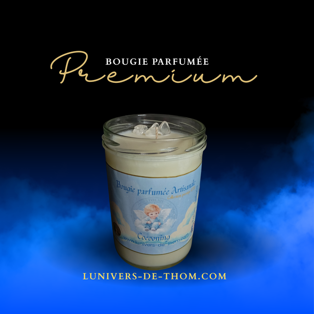 Bougie artisanale magnétisée – Cocooning Fleur de Coton 340 GR