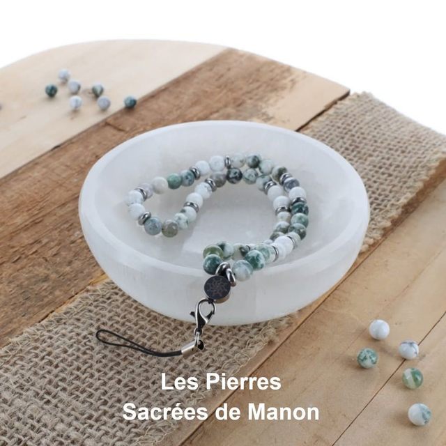 Bijou de téléphone Agate Arbre et Howlite