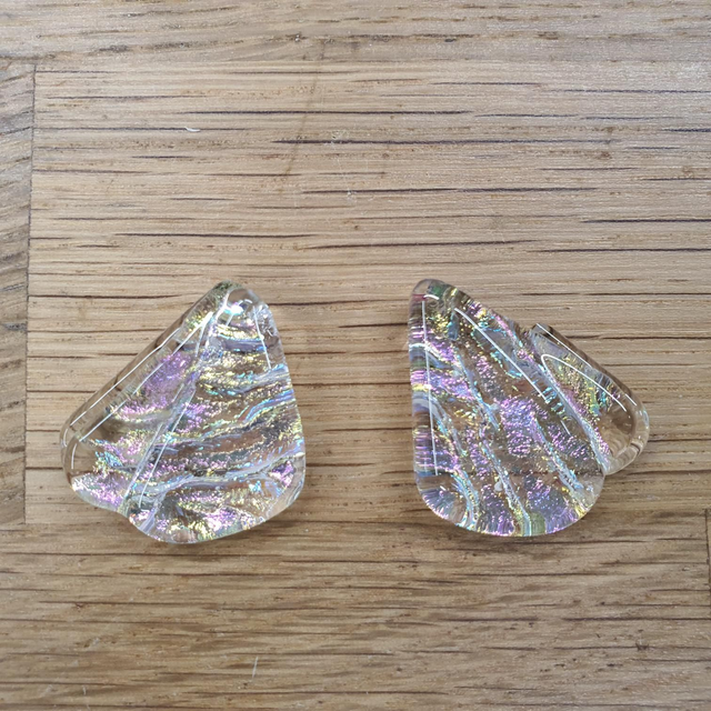 Folded butterfly wing glass RB studs