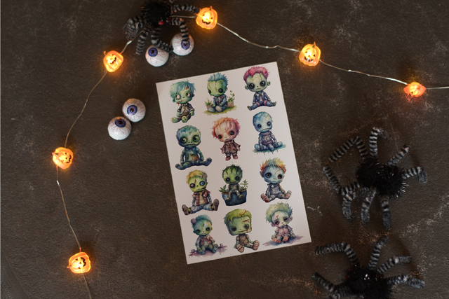 Stickervel Zombies - "Schattige Griezels" - Rozeka