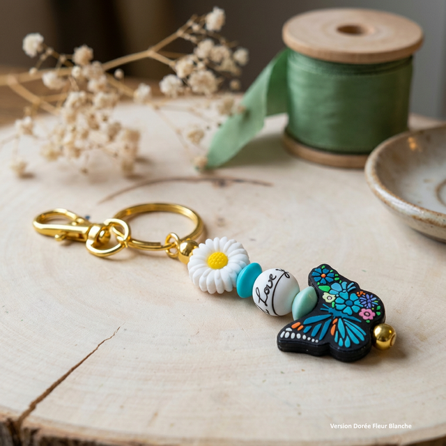 Porte-clé Papillon Vert 