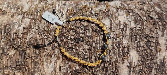 Bracelet macramé hématite ref.D89