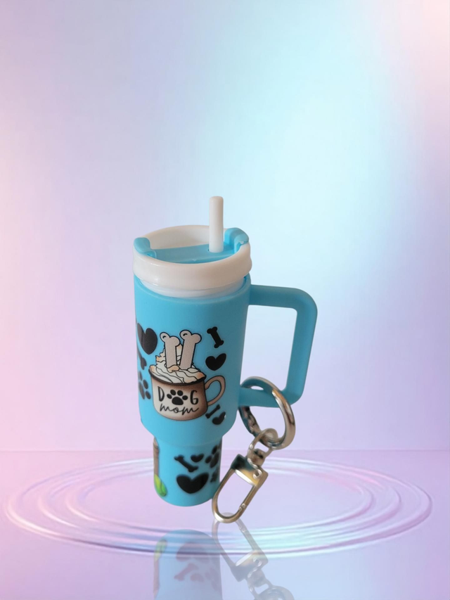 Porte cles gourde bleu