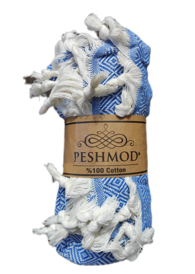 ELMAS PESTEMAL 175x90 Turecki Ręcznik na Plażę do Sauny jako Pareo NIEBIESKI