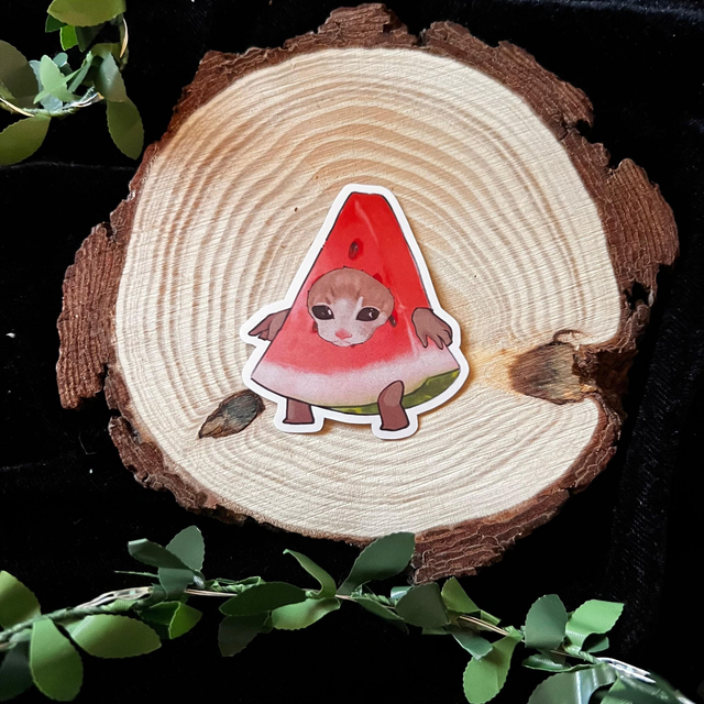 Sticker Gatos comida // Sandía