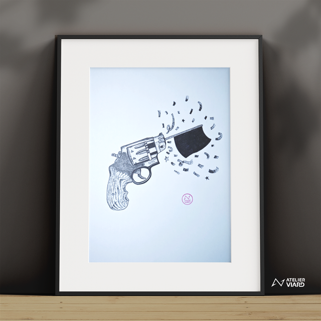 Gun Arme festive - Dessin original (pièce unique)