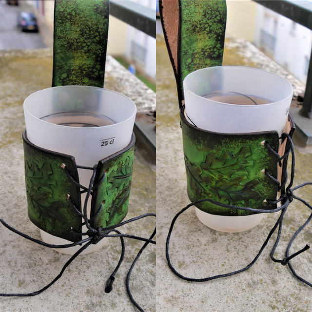 Porte-verre / Porte-corne Feuilles de chênes 