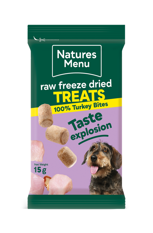 Nature's Menu Raw Freeze Dried Turkey Bites Dog Treats