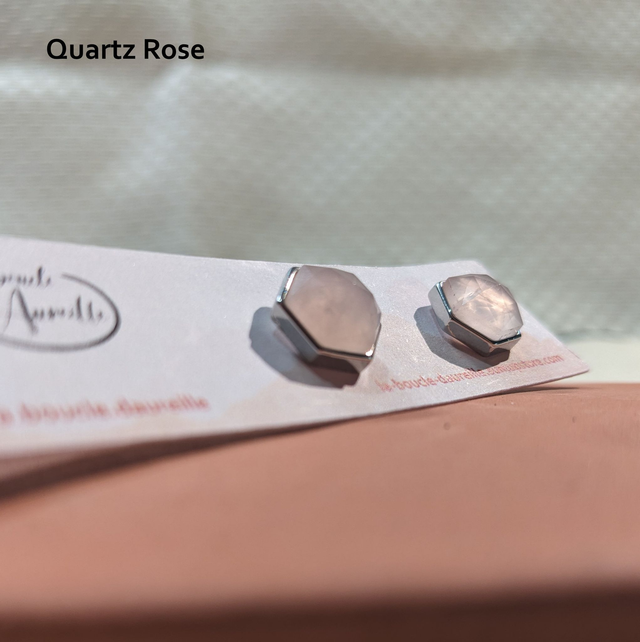 PRECOMMANDE - "Gema" - Clous Plaqué Argent, (5 Pierres au choix)