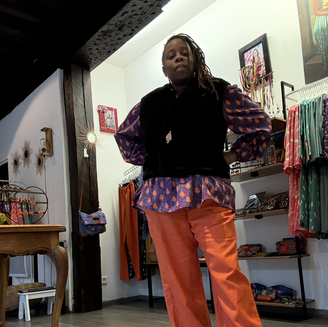 Veste Monique sans manches et réversible imprimé Hornbill nuit