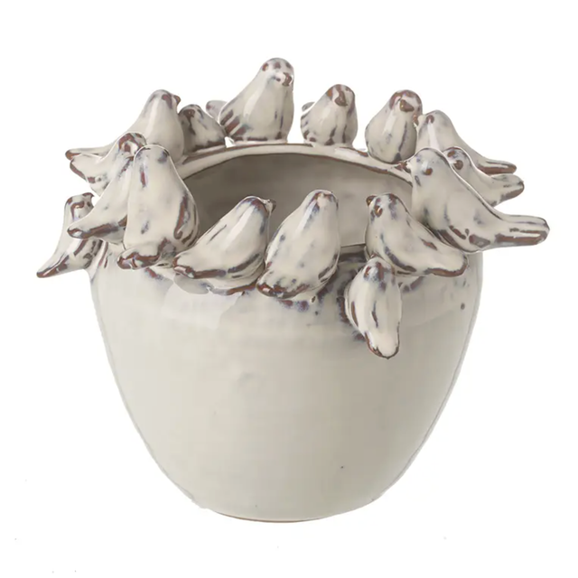 Pot with birds