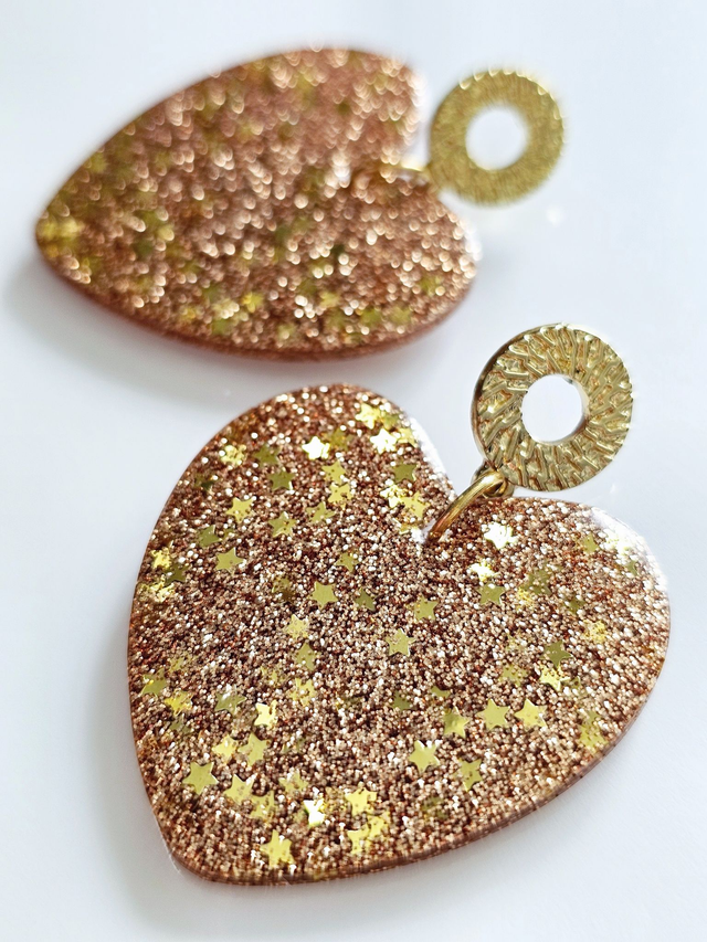 KISS'KISS paillettes marrons & étoiles dorées