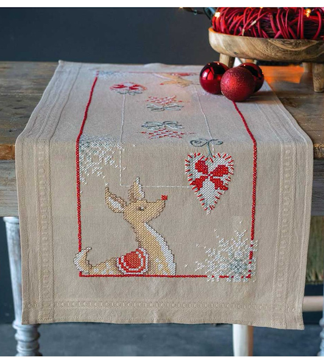 Tischläufer “Rentiere und Weihnachten”