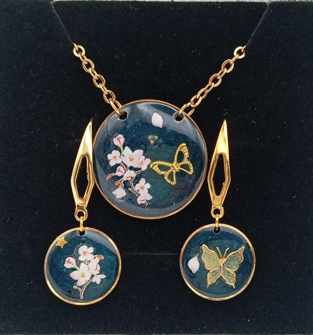 Parure Fleurs Papillon 