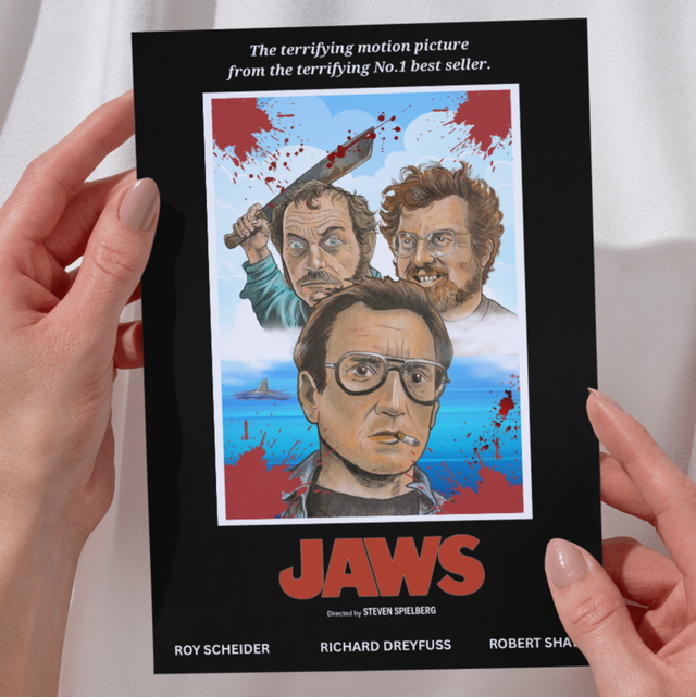 JAWS Movie Inspired Poster Art Card