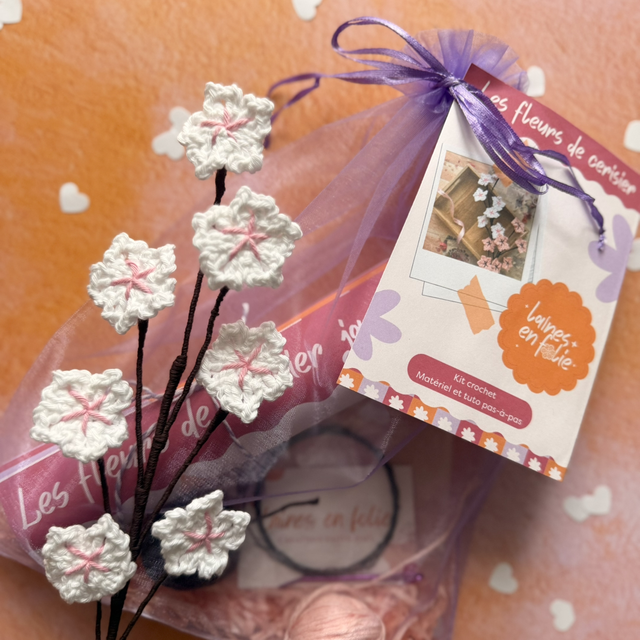 Kit crochet – Les fleurs de cerisiers (personnalisable)