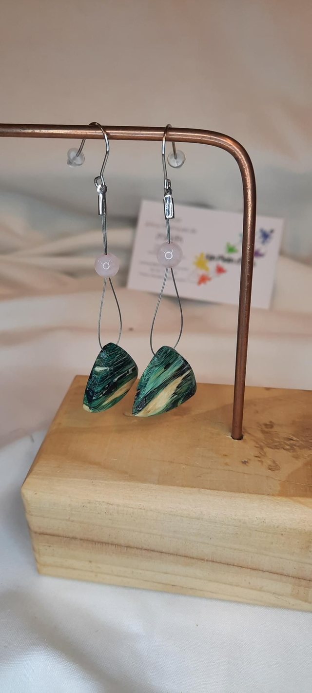 BdO peuplier vert emeraude et quartz rose