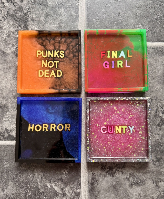 Trinket Tray/Coaster - Naughty & Spicy Slogan Square Trinket Trays or Coasters - Various Designs & Custom