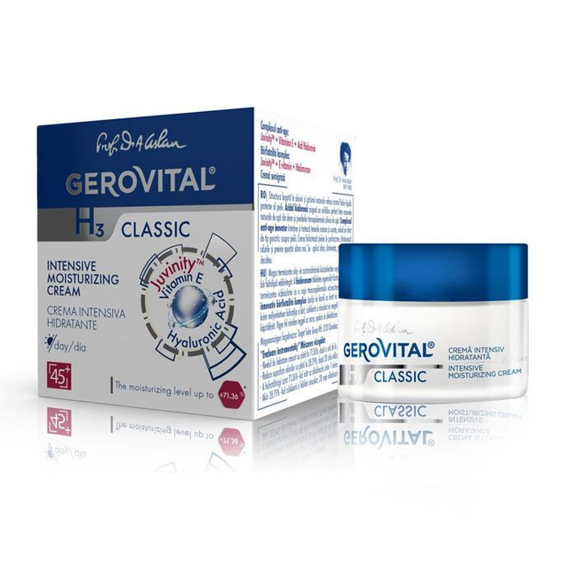 Gerovital Classic - Intensieve hydraterende crème hyaluronzuur (dag I 45+)