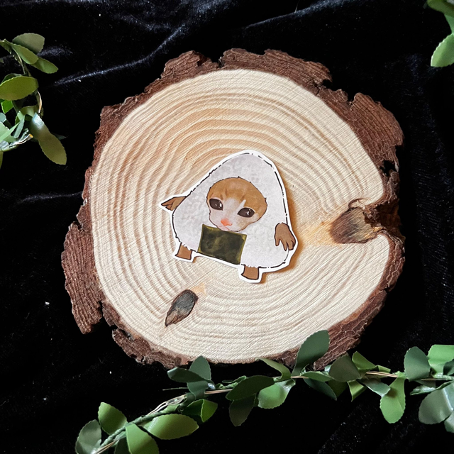 Sticker Gatos comida // Onigiri