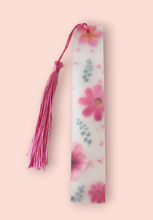 Pink Tassel Flower Power Bookmark