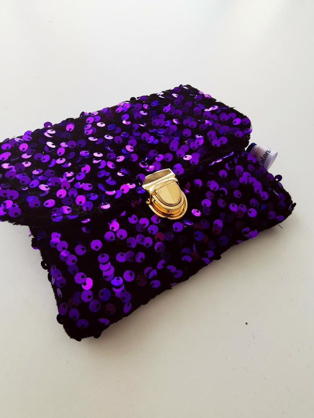 Portefeuille JIMMY sequin violet /or