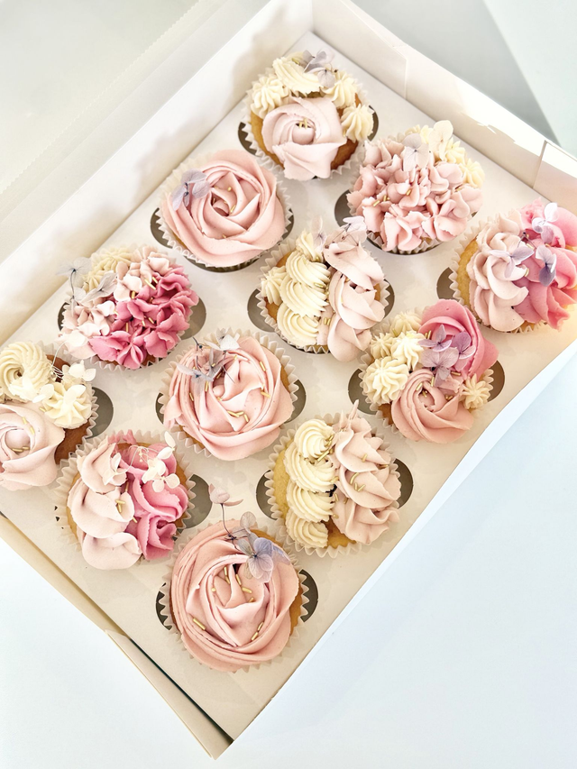 Pink Birthday Cupcakes Box