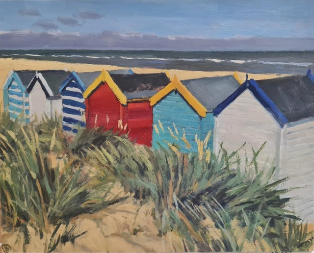 Painting 'Beach Belles' oil on board