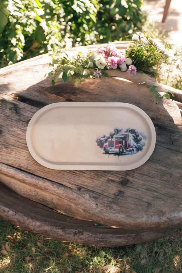 Petit plateau décoratif avec stickers camion