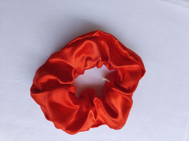 Chouchou satin L rouge pale /unité 