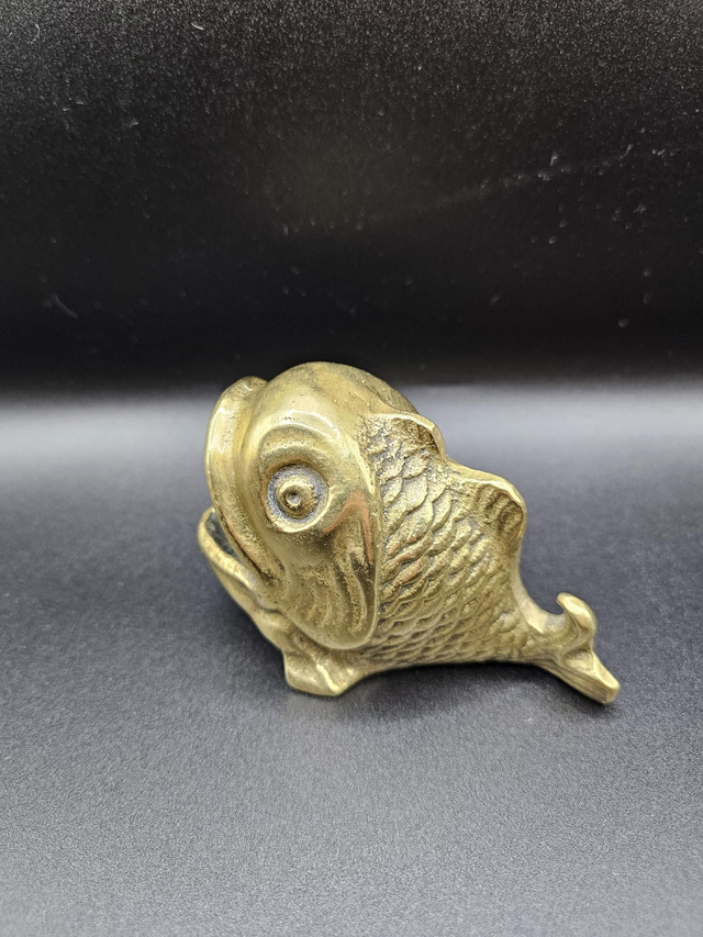 Cendrier poisson en laiton vintage 